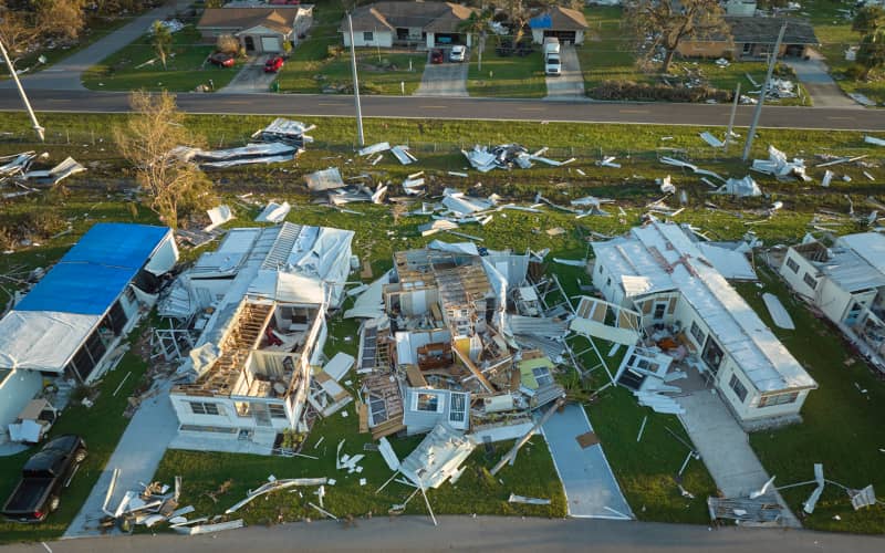 Qué es un huracán - Casas destruídas tras el paso del huracán Ian en Florida (2022)