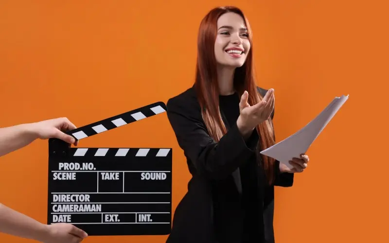 Una mujer en un rodaje